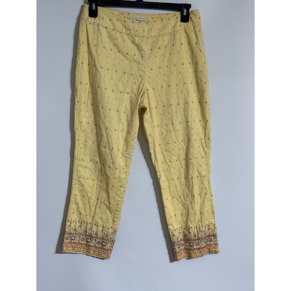 Vintage 70s Pants Womens 8 Hippie Boho Floral Embroidered Hem Retro Cottagecore